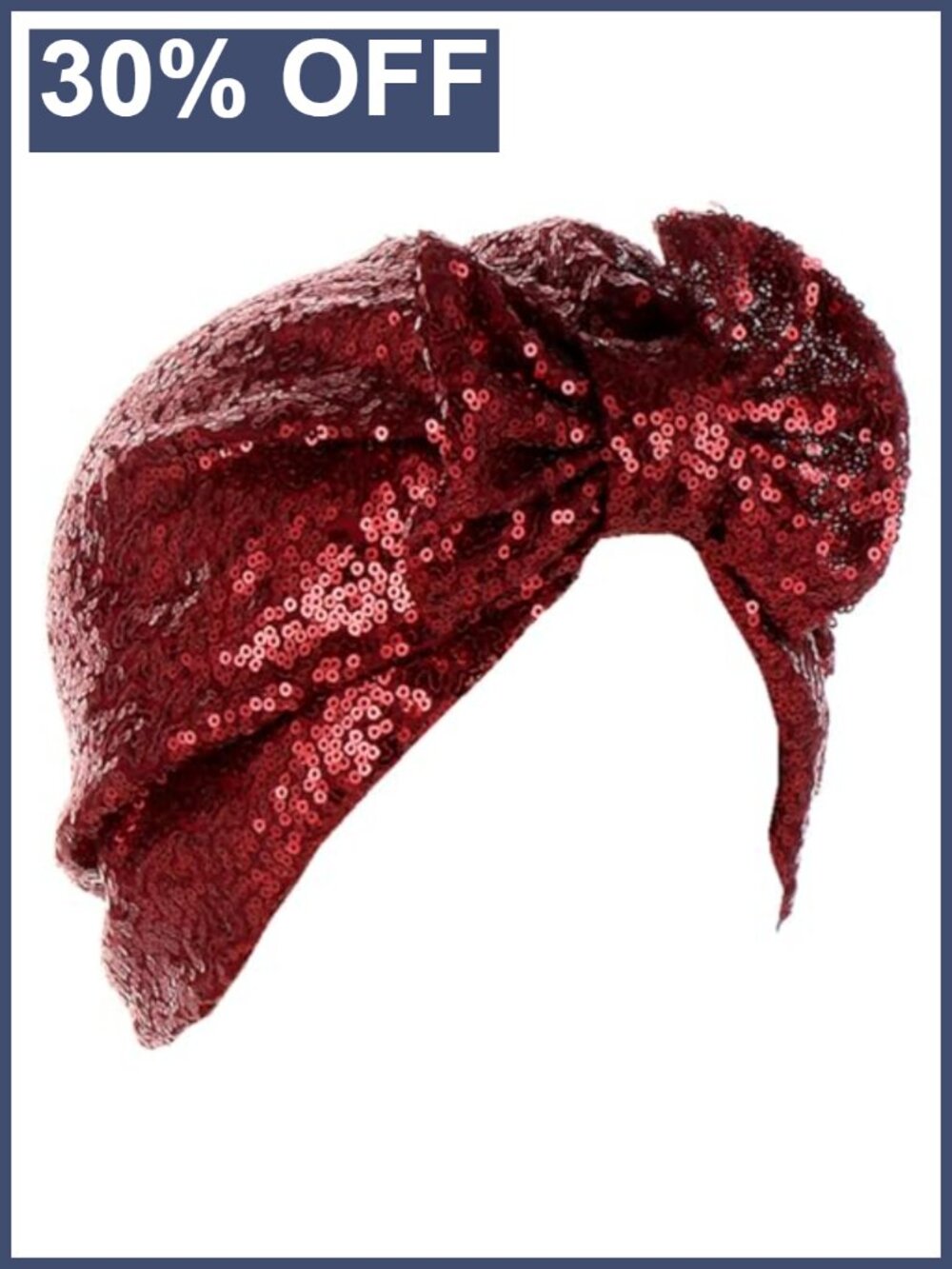 Pre-Tied Sequin Turban Hats for Women Chemo Beanies Headwrap Headwear